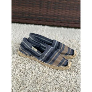 TONI PONS Blue Striped Fabric Espadrilles Fabric Slip On Shoes Women's 42 US 10